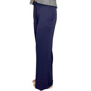 Vintage Rodier Paris made in France deep purple blue wide leg trousers EU 38